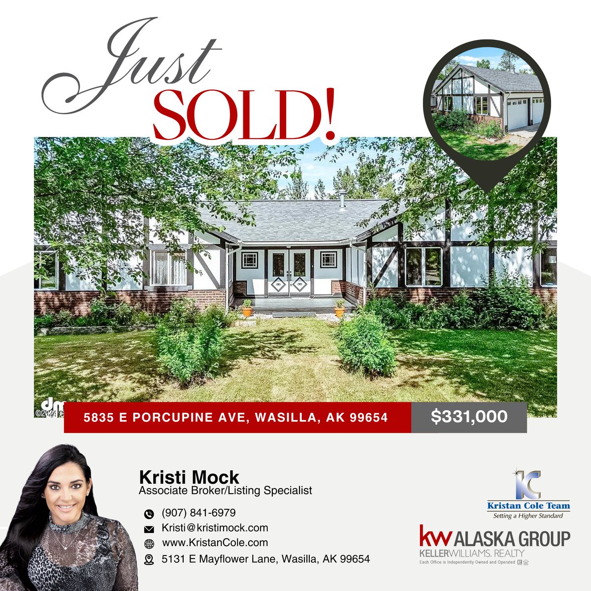 KristanColeTeam's tweet photo. Just Sold! 

This Wasilla home is officially off the market! 

Selling or buying a home? Call Kristi Mock today.
☎️ (907) 841-6979 
📧 Kristi@Kristimock.com
🌐 https://t.co/6TGrsaoiaC

Check your home here ->
👉 https://t.co/D4ifkEOSB9

#realtoradvice https://t.co/cAIgUbTED0