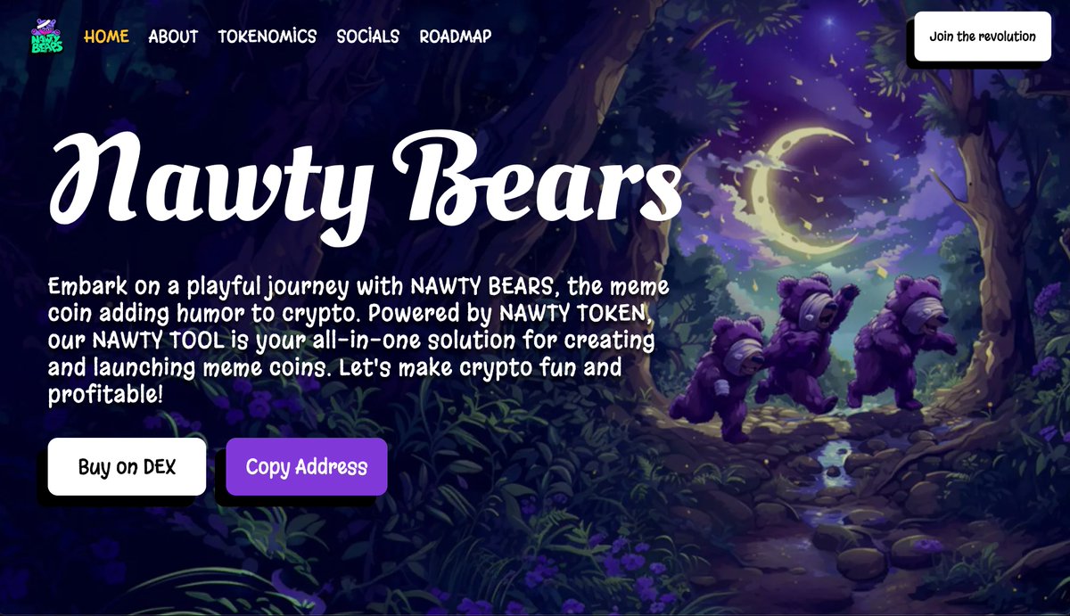 Hey NAWTY BEARS Community,

We're excited to announce that we've updated our website to give you a clearer picture of how NAWTY plays a vital role in our ecosystem!

Why NAWTY is Unique:NAWTY isn't just another meme coin; it has real utility. Our NAWTY TOOL is an all-in-one
