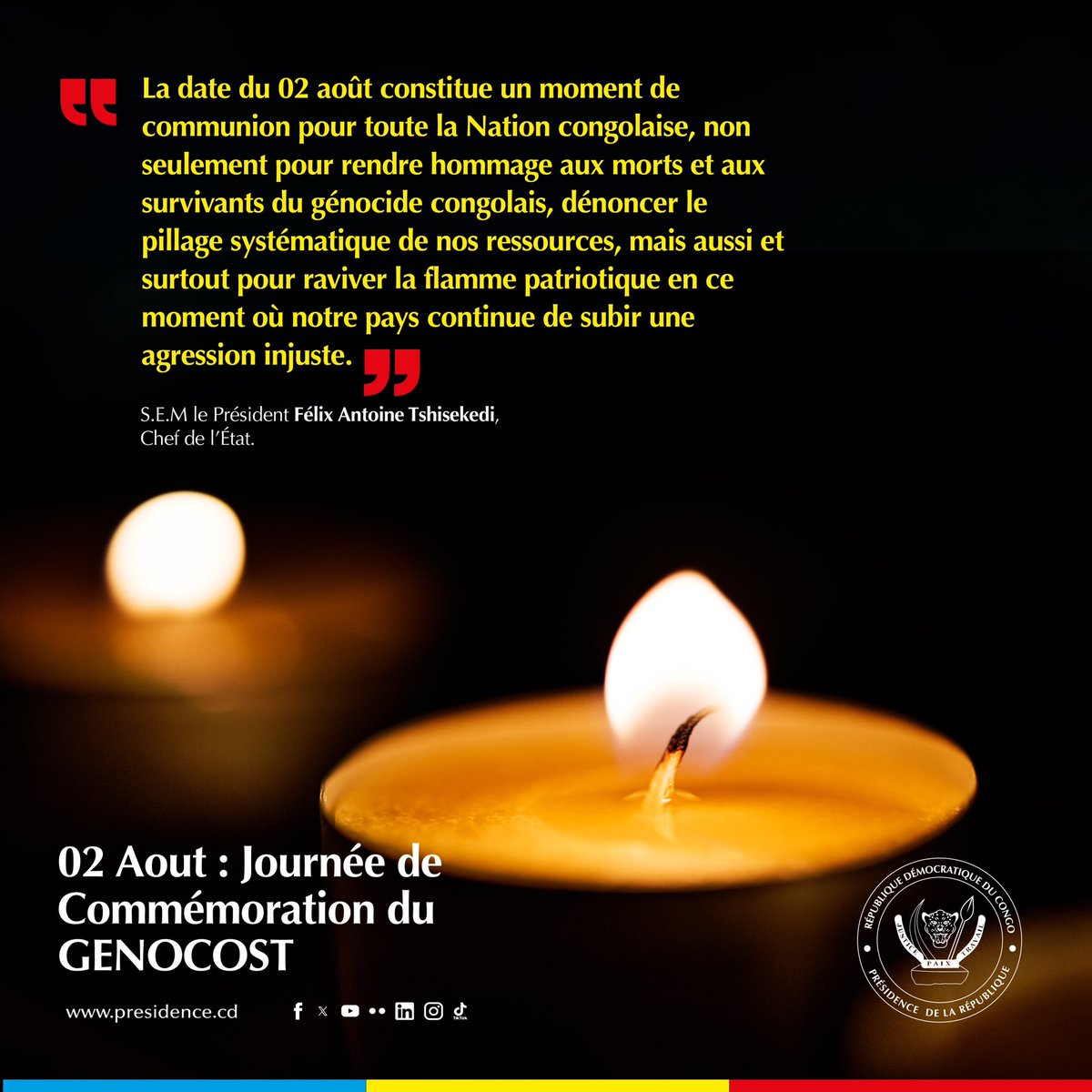 Presidence_RDC's tweet photo. #RDC 02.08.2024|#Genocost2024
#PlusJamaisSeuls 
#Kisangani 
#RDC https://t.co/fyRhS93jBi