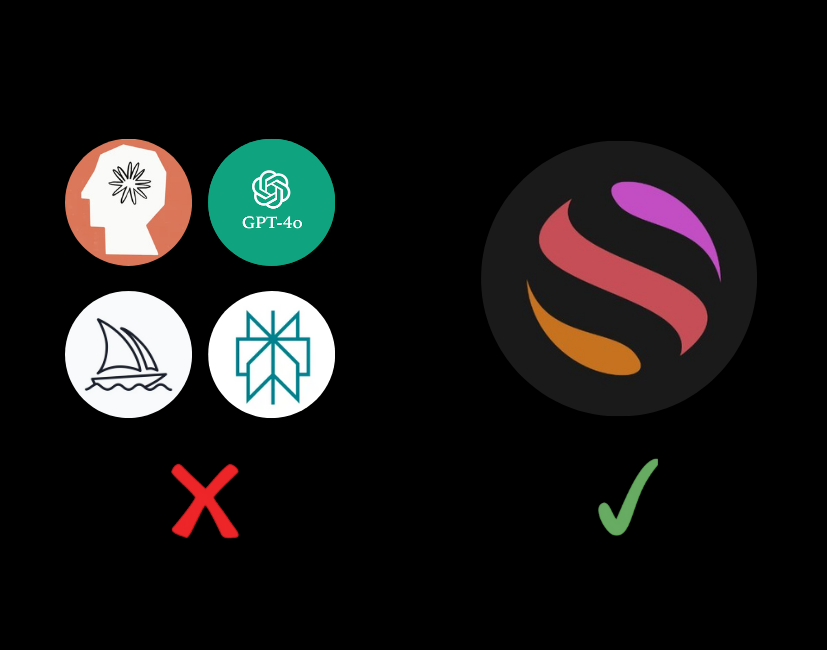 CodeByPoonam's tweet photo. Stop paying $20 for ChatGPT Plus

You can now access GPT-4o, Claude 3.5 Sonnet, Midjourney—all in one spot.

Here's how: https://t.co/kFbGmHY2He