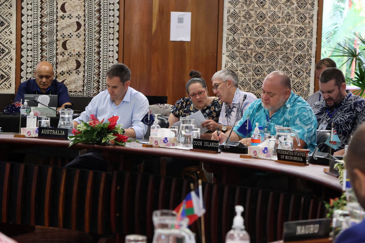 ForumSEC's tweet photo. Discussions conclude at the FEMM roundtable this afternoon.
Economic Ministers discussed the Pacific Resilience Facility and agreed to recommend Tonga, as the country of domicile for the PRF.

This will be considered by Leaders at the Leaders Meeting in Tonga, later this month. https://t.co/iEq5t0ipfO