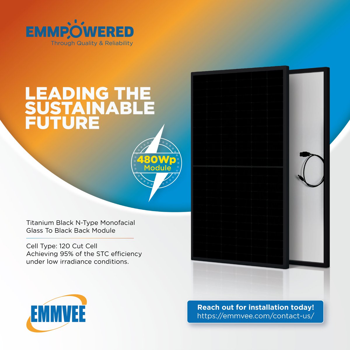 Introducing the Emmvee Titanium Black N-Type Monofacial Glass-To-Back Solar Panel Module!

Experience sustainability without compromising on style. Upgrade to the future of solar with Emmvee!

#Emmvee #Sustainable #Future #Titanium #Cell #Solar #Power #EmmveeGroup