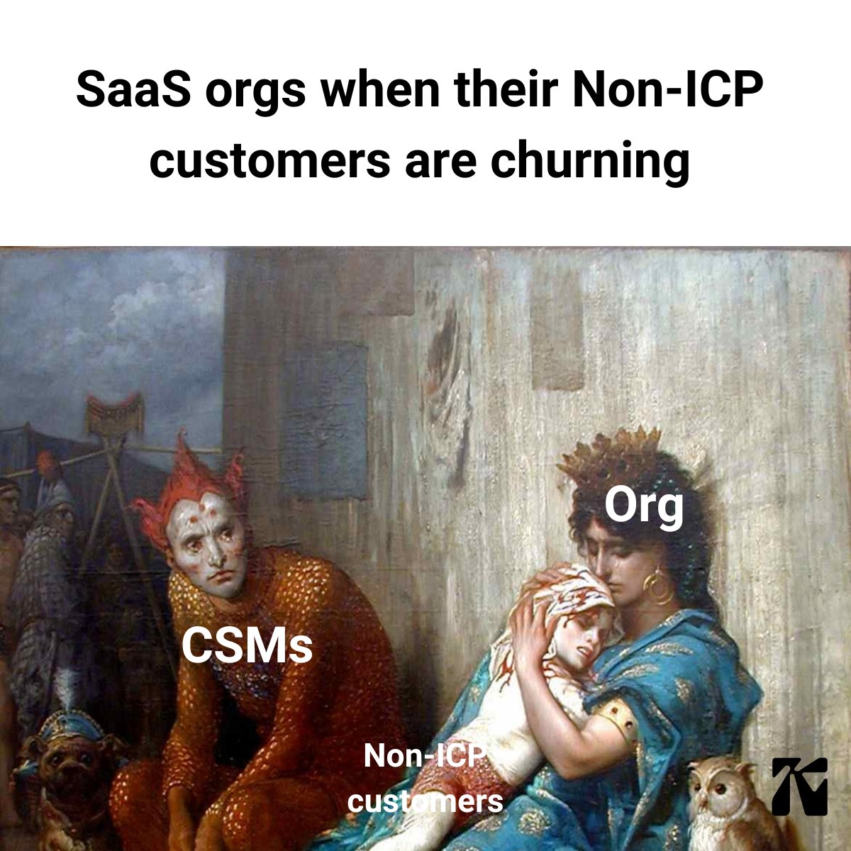 KaleCopilot's tweet photo. Non-ICP customers are churning, causing a high churn rate. What do you do? 🤔 Embrace it! Focus on ICPs who offer sustainable growth. Refine your targeting, improve segmentation, and personalise engagement. Your ideal customers drive your success!  #B2BSaaS #ChurnRate #Kale https://t.co/NqDeH9ZdJE