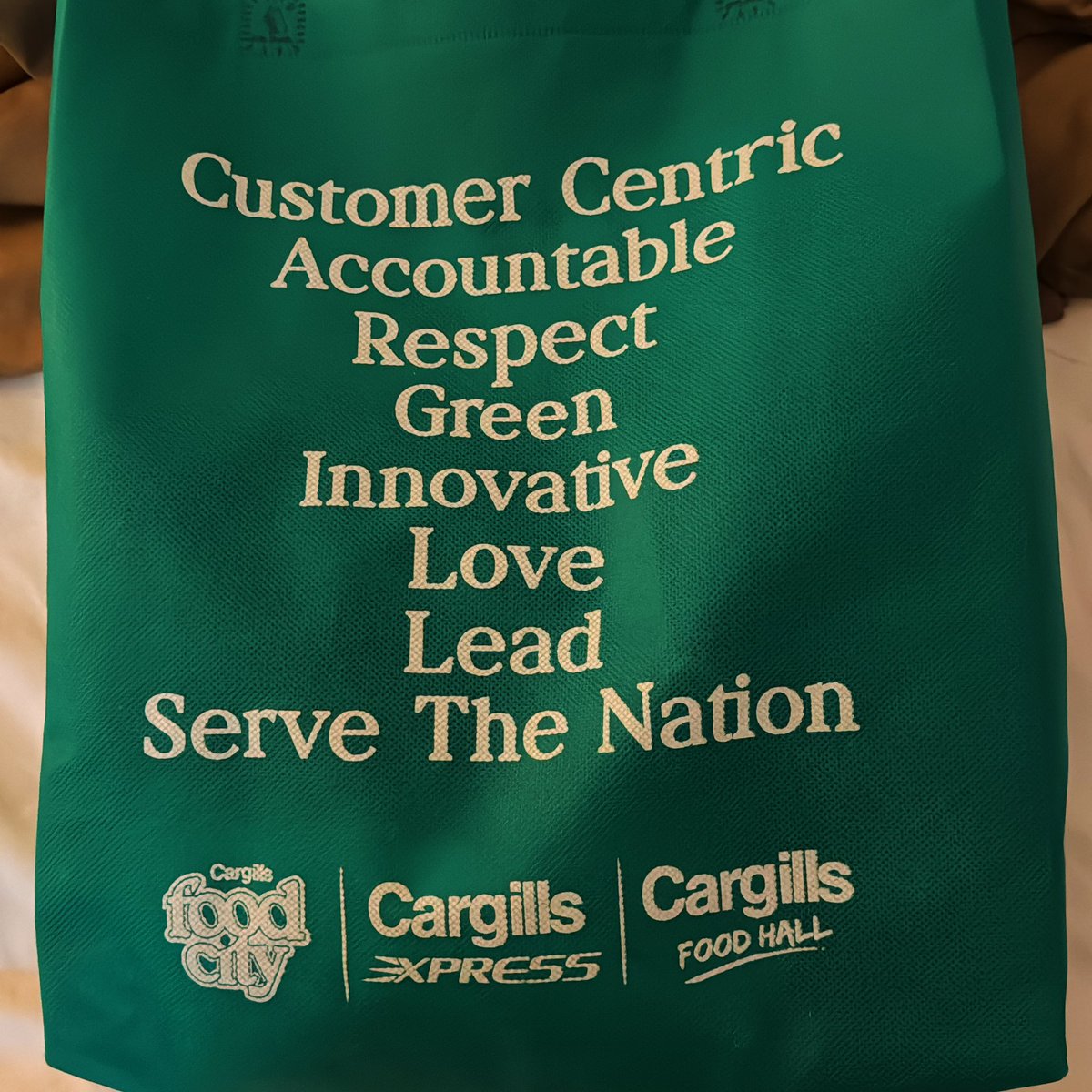 My new shopping bag reads like the output of the most excruciating workshop ever