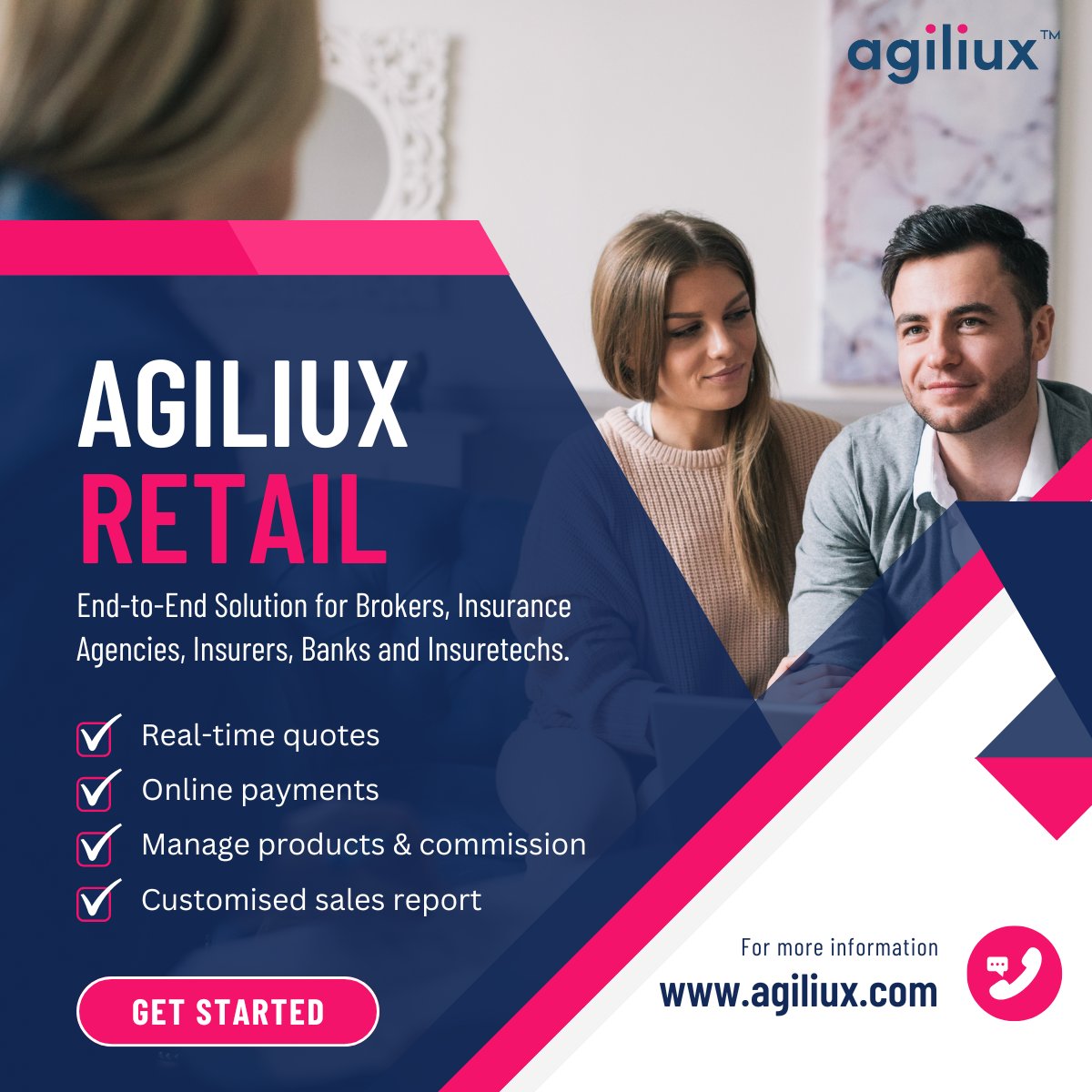 #AgiliuxRetail, a specialized #CloudInsurance solution designed for #insurance intermediaries provides centralised portal offering comprehensive operational oversight across retail distribution channels. Book a free demo  agiliux.com/book-a-demo/ to see how it works.