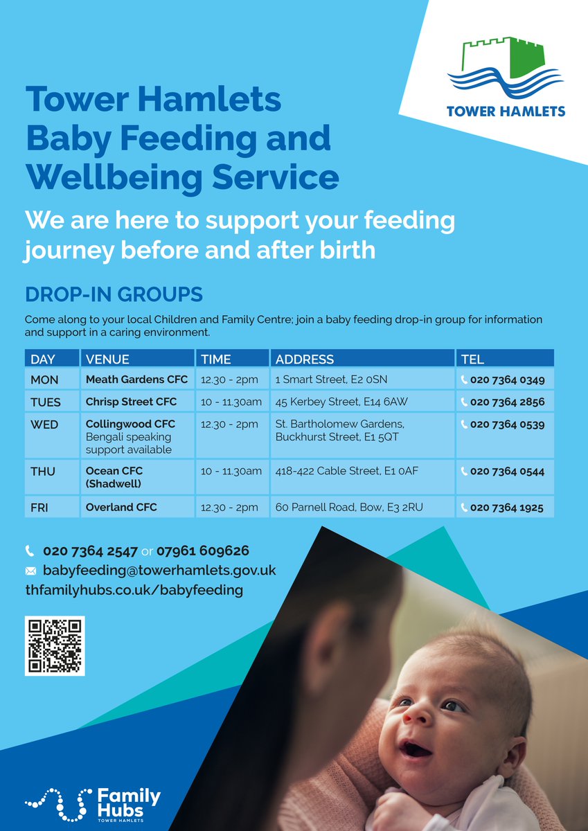 TowerHamletsNow's tweet photo. Drop-in to your local children and family centre for support in your baby feeding journey. 

No need to book, just drop-in.

https://t.co/eXYxPwzl1G https://t.co/EuxiWL9mEV