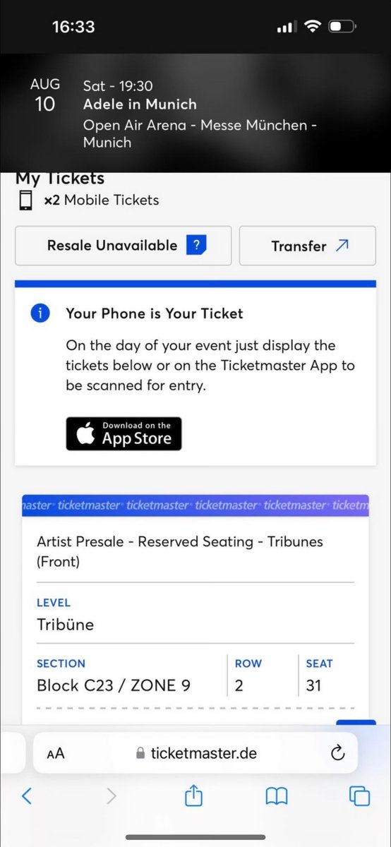 My daughter and her friend are selling their Adele tickets in Munich 🇩🇪 on 10th of August if anyone is interested give me a shout 
They are looking for sensible offers 
Please retweet 
Thank you 🙌🏻🙏🏽🙌🏻