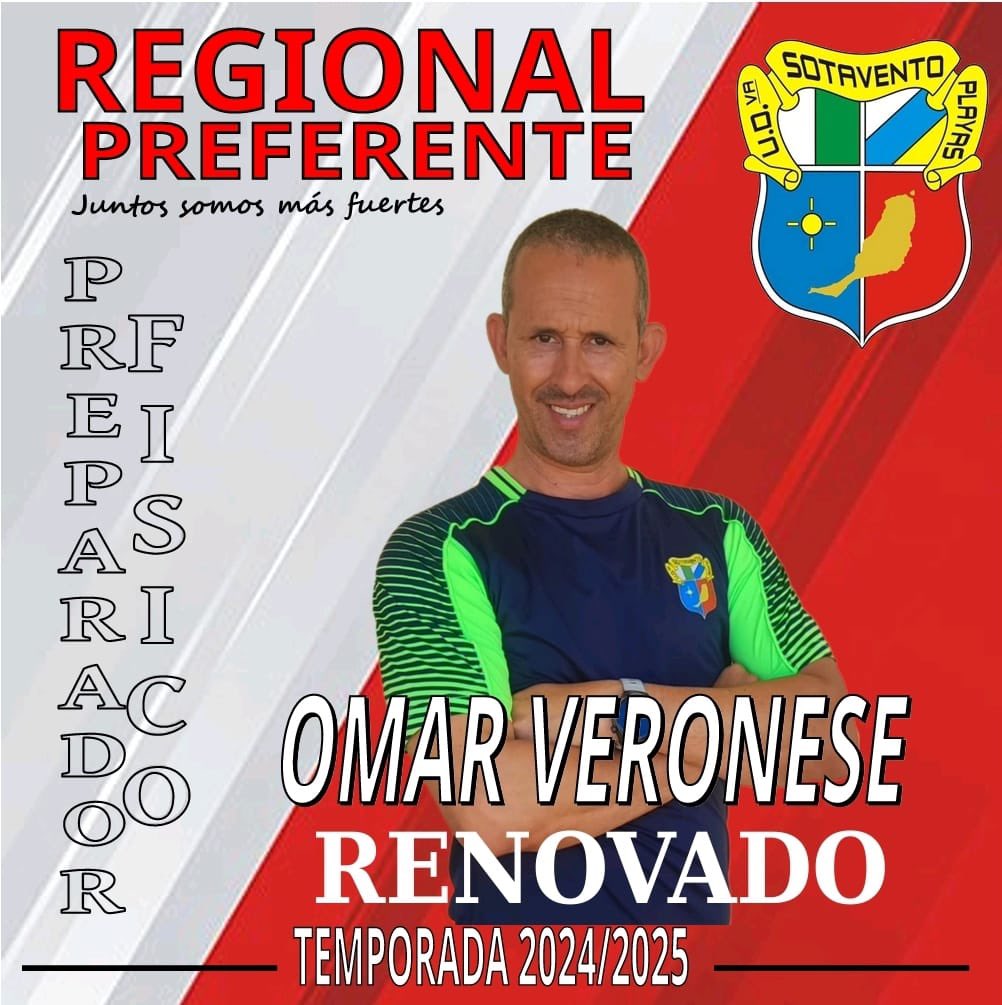 ✅️ 𝐑 𝐄 𝐍 𝐎 𝐕 𝐀 𝐃 𝐎 
🅁🄴🄶🄸🄾🄽🄰🄻 🄿🅁🄴🄵🄴🅁🄴🄽🅃🄴
Un año más es un placer poder contar para este nuevo proyecto, temporada 24/25 con OMAR.Una temporada más se pone al frente de nuestro primer equipo como preparador físico.