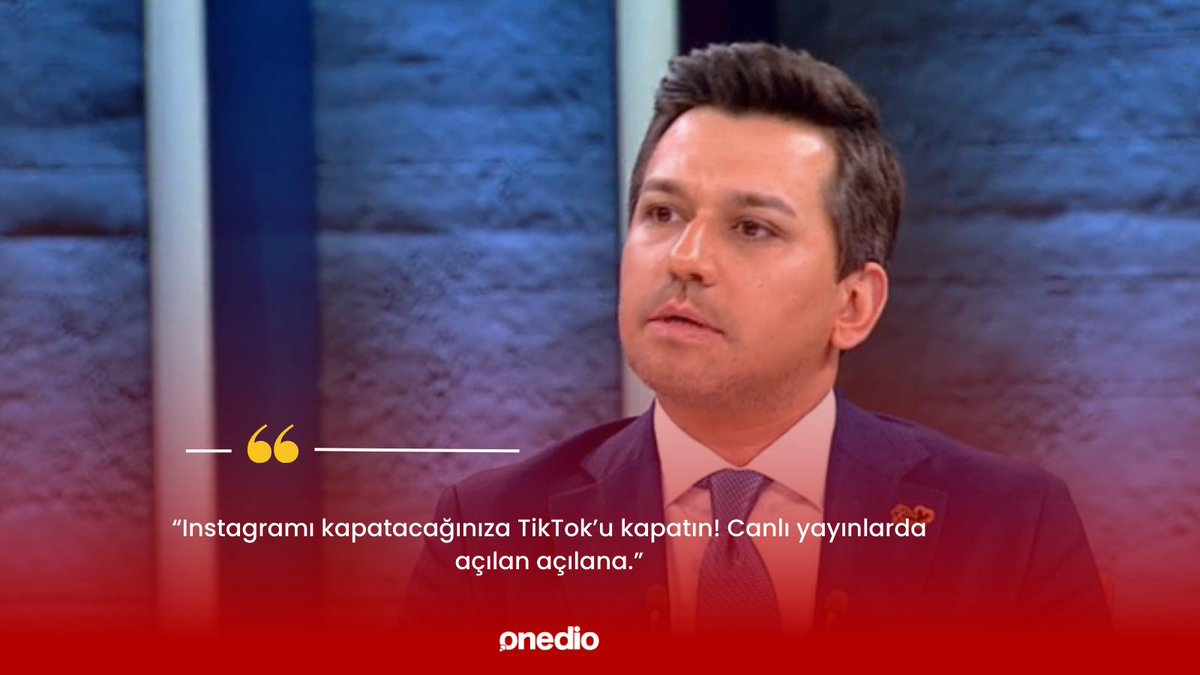 onedio's tweet photo. İYİ Partili Melih Aydın:

"Instagramı kapatacağınıza TikTok’u kapatın! Canlı yayınlarda açılan açılana." https://t.co/D7JtCw7POi