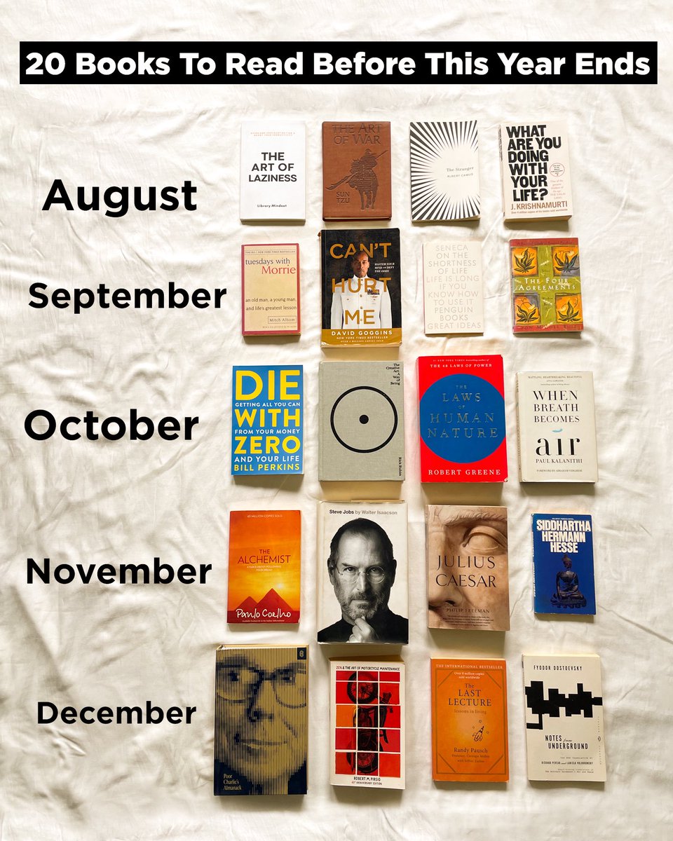 librarymindset's tweet image. 20 Books To Read Before This Year Ends