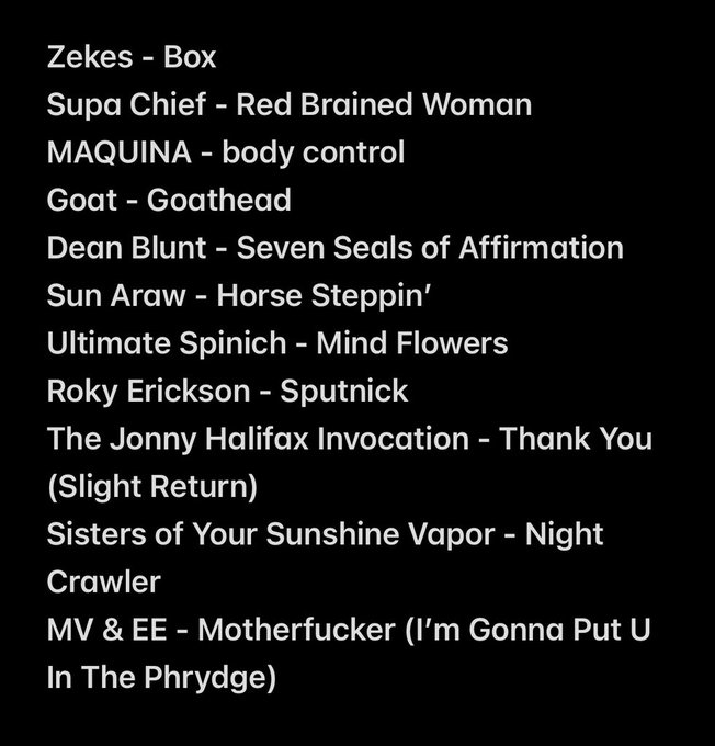 <a href="/newviv/">gone2bluesky</a> <a href="/soulmedicinemix/">Soul Medicine Mixtapes</a> @MorningGlorySoh <a href="/sohoradio/">Soho Radio</a> <a href="/MVEEGoldenRoad/">Matt Valentine</a> <a href="/jonnyhalifaxxxx/">Jonny Halifax</a> <a href="/SOYSV/">Sisters of Your Sunshine Vapor</a>