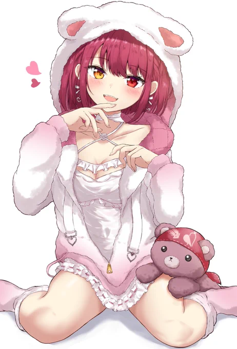 「ふわふわなマリン抱き心地いいぞ～、ほらほら君たちぃ～」#マリンのお宝 