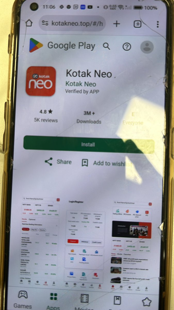 Look’s like some scammers using kotak name to do financial scams with people.

<a href="/kotaksecurities/">Kotak Securities Ltd</a> <a href="/KotakBankLtd/">Kotak Mahindra Bank</a> is this your app? Or website? Some scammers using reputed company’s name. Fun thing that app is listed on <a href="/AppStore/">App Store</a> 

apps.apple.com/in/app/kotakze…