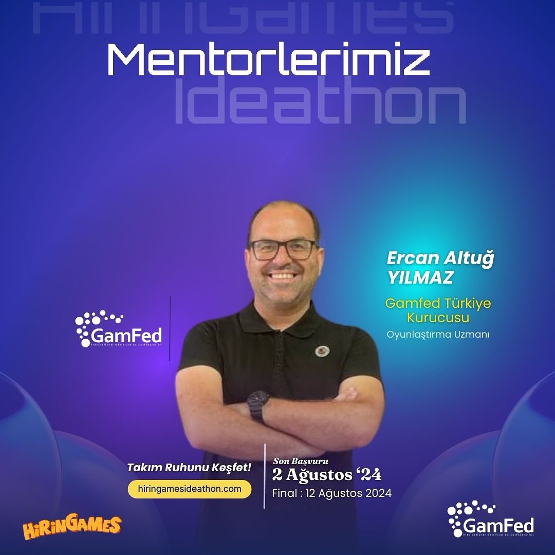 🎮 HirinGames Ideathon: Takım Ruhunu Keşfet! ❗
📅 Son Başvuru: BUGÜN
⏳ 5-12 Ağustos tarihleri arasında düzenlenen fikir yarışmasında Gamfed Türkiye kurucusu <a href="/ercanaltug/">Ercan Altuğ Yılmaz 𝕏 🇹🇷</a> Ercan Altuğ YILMAZ hocamız ekiplere mentörlük desteği vererek fikirlerin gelişmesine katkı sağlayacak 🚀🚀🚀
