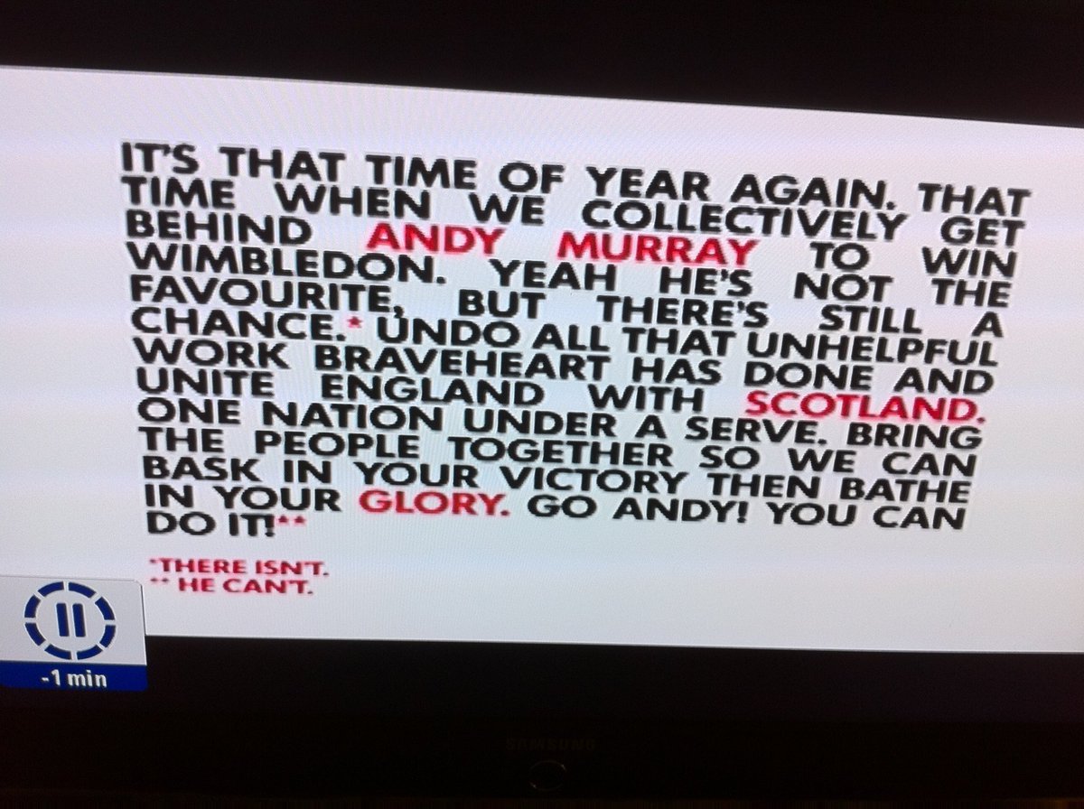 ajhisbrill's tweet photo. Found this photo I took from June 2011. It’s an advert from ⁦@ComedyCentral⁩ at the time just before Wimbledon and a year before Andy Murray won his first major. Sums up how he single handedly changed how we all think about British tennis imo. Thanks ⁦@andy_murray⁩ https://t.co/pdnJ7e5zg4