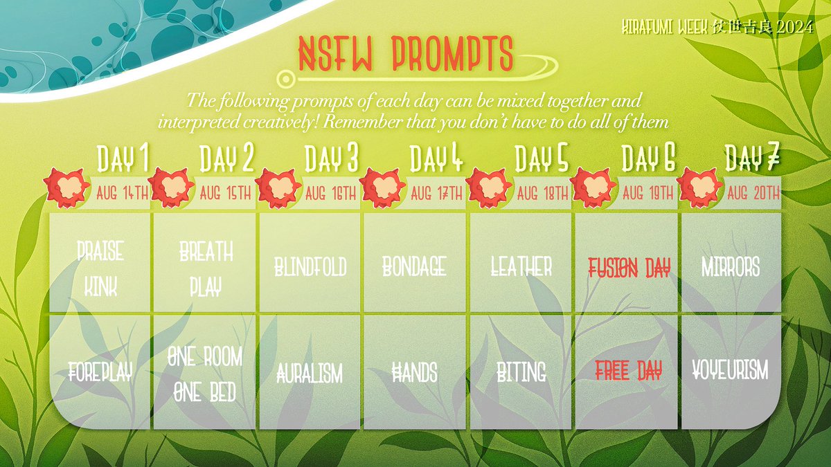 Kirafumi_Week's tweet photo. 🌱🌊Welcome sailors 🌊🌱 
To the Kirafumi/Josekira week 2024

It’s a pleasure to bring back and experience this event with the community! Make sure to read the following guidelines before joining. Allow your creativity lead, don’t forget to have fun…

And let this ship SAIL!!!~ https://t.co/SbdLVKMc4A