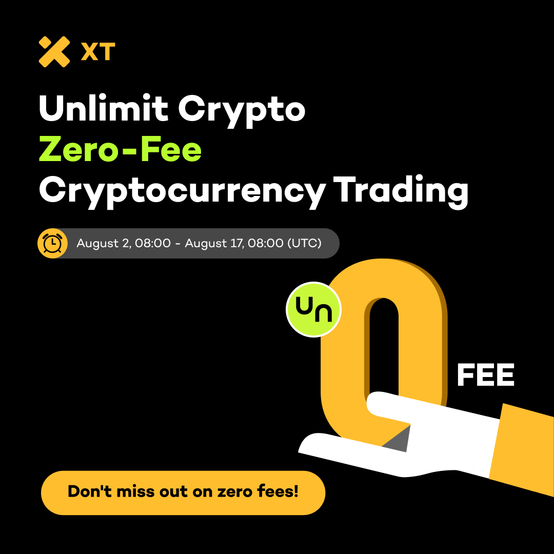 🤑 #XT Launches Zero-Fee Cryptocurrency Trading Event with Unlimit Crypto! @unlimit_crypto 

⏰ Event Duration: 08:00 on August 02 - 08:00 on August 17, 2024 (UTC)

More details:
xtsupport.zendesk.com/hc/en-us/artic…
