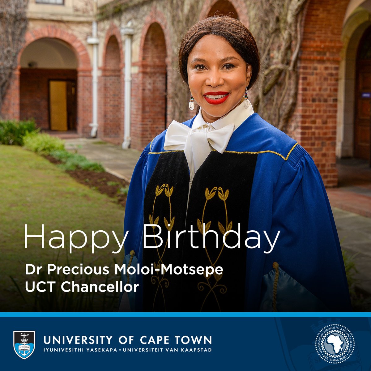 The University of Cape Town wishes our Chancellor, Dr Precious Moloi-Motsepe, a happy birthday!
