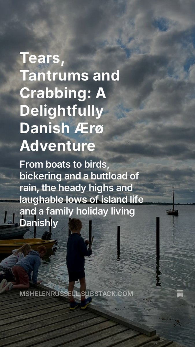 Tears, Tantrums &amp; Crabbing: A Delightfully Danish Ærø Adventure. Back from the break with a new post on island living and family holidays Danish style via <a href="/SubstackInc/">Substack</a>  mshelenrussell.substack.com/p/tears-tantru…