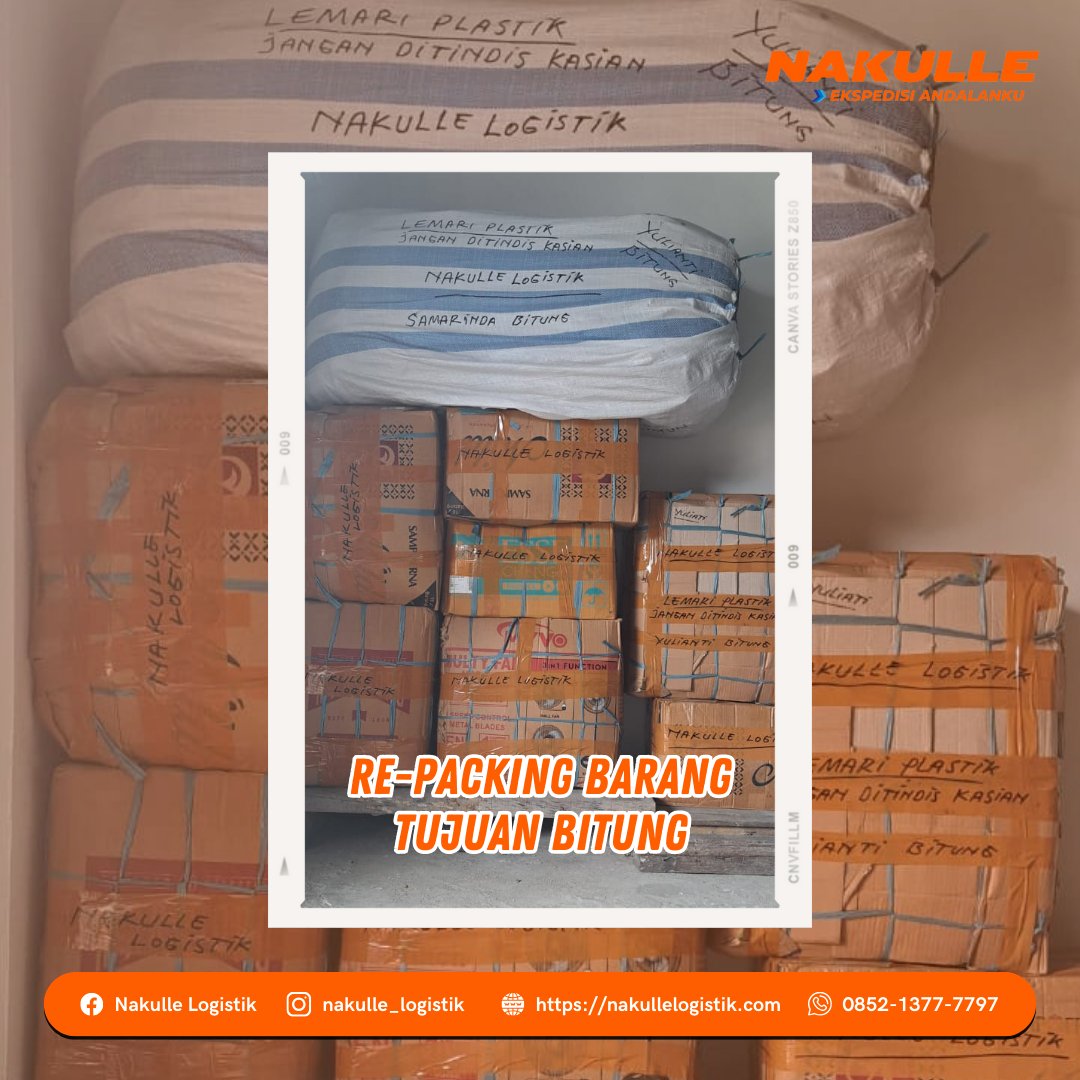 PT_Nakulle's tweet image. Re-packing barang dengan teliti untuk pengiriman ke Bitung oleh Nakulle Logistik. Keutamaan kami adalah memastikan keamanan, efisiensi dan ketepatan barang sampai tujuan.

Untuk informasi lainnya, cek di sini:
🔗nakulle.id 

#repacking #bitung #nakullelogistik