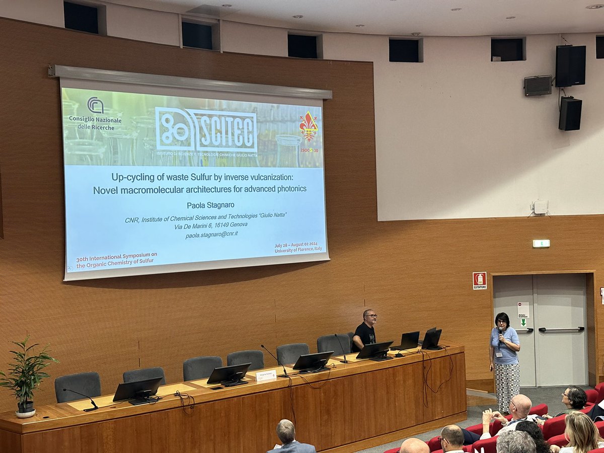 isocs30's tweet image. Invited speaker Paola Stagnaro presented novel macromolecular architectures for advanced photonics through up-cycling of waste sulfur
#ISOCS30