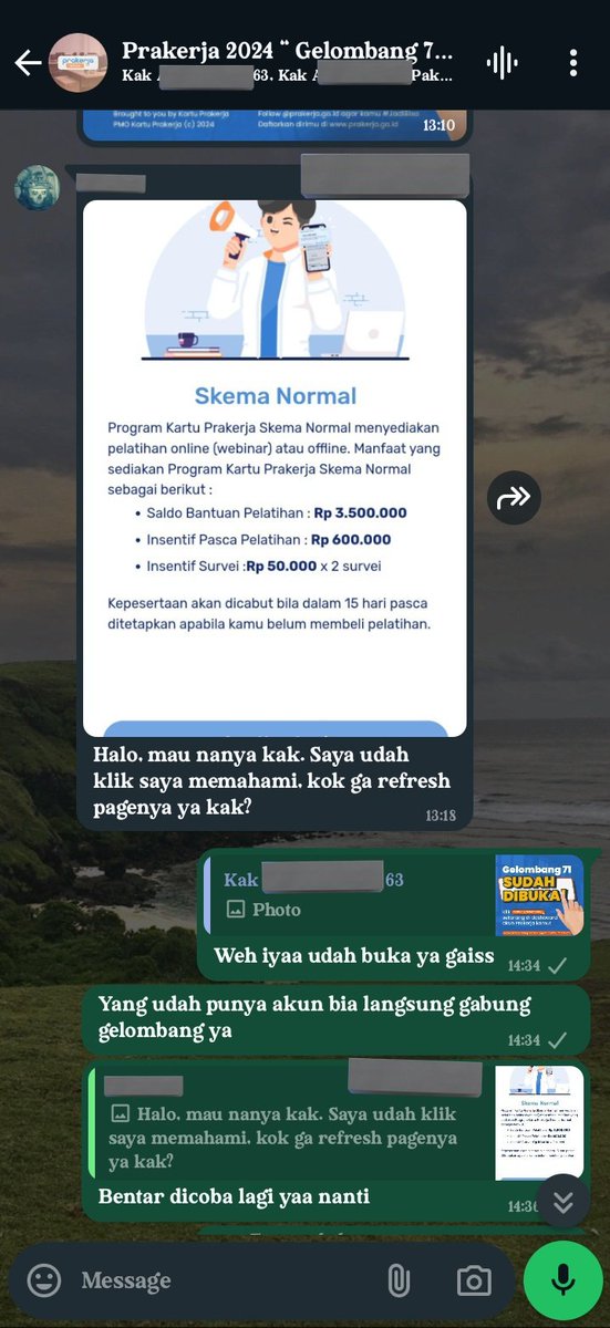 panggilajagituu's tweet image. 📢Finally gelombang 71 dibuka📢

Aku alumni gel 66 prakerja, barangkali ada yang mau tanya2 cara daftar bisa DM ya☺ atau gabung grup aku juga sabi, semua saya share di grup. Saya pandu sampai cair (GRATIS) 📥
chat.whatsapp.com/I8XwOBOhZOuJao…

#zonauang #prakerja #lolosprakerja