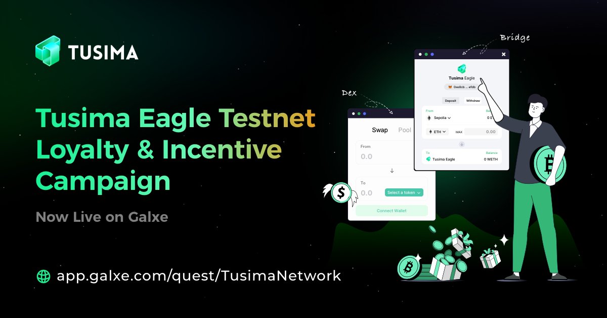 Dear #Tusima fam!

👏Tusima Eagle Testnet Loyalty &amp; Incentive Campaign is now live on <a href="/Galxe/">Galxe</a>

👇Join it and earn your points 
app.galxe.com/quest/TusimaNe…

⏳Start Time: 2024/08/02