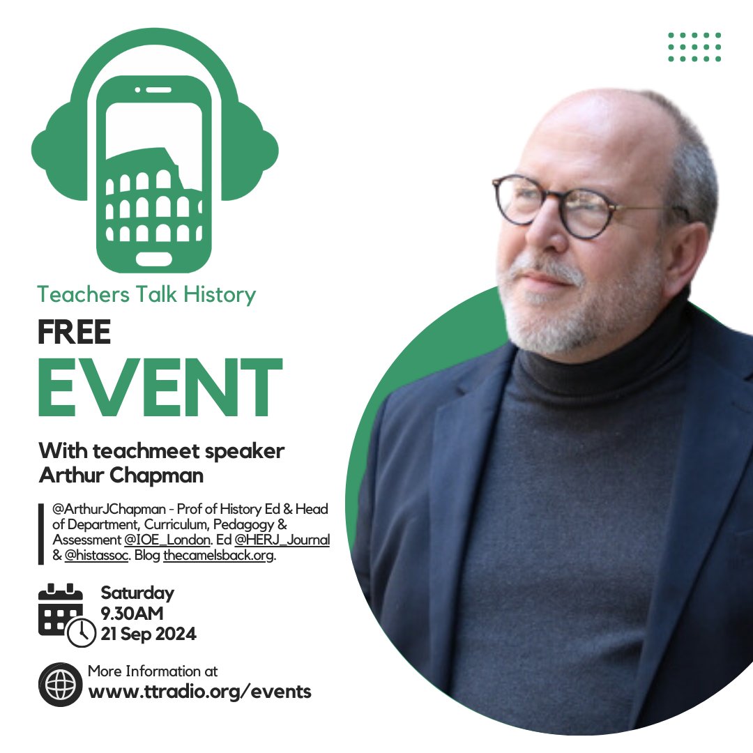 This year at our <a href="/TTRadioOfficial/">Teachers Talk Radio</a>  History event, we are  introducing table talks, a myriad of new voices AND a panel discussion about curriculum prefaced by <a href="/ArthurJChapman/">Arthur Chapman @arthurjchapman.bksy.social</a>.  <a href="/MrsAminHistory/">Sitara</a> 
Get your FREE tickets here: eventbrite.co.uk/e/teachers-tal…