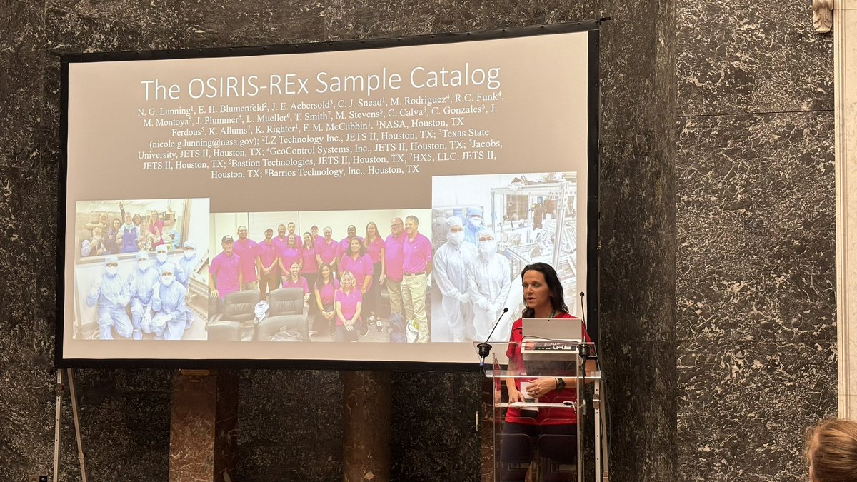 N. Lunning is now presenting the #OSIRIS-REx sample catalog in the Throne room #Benou 
#MetSoc2024