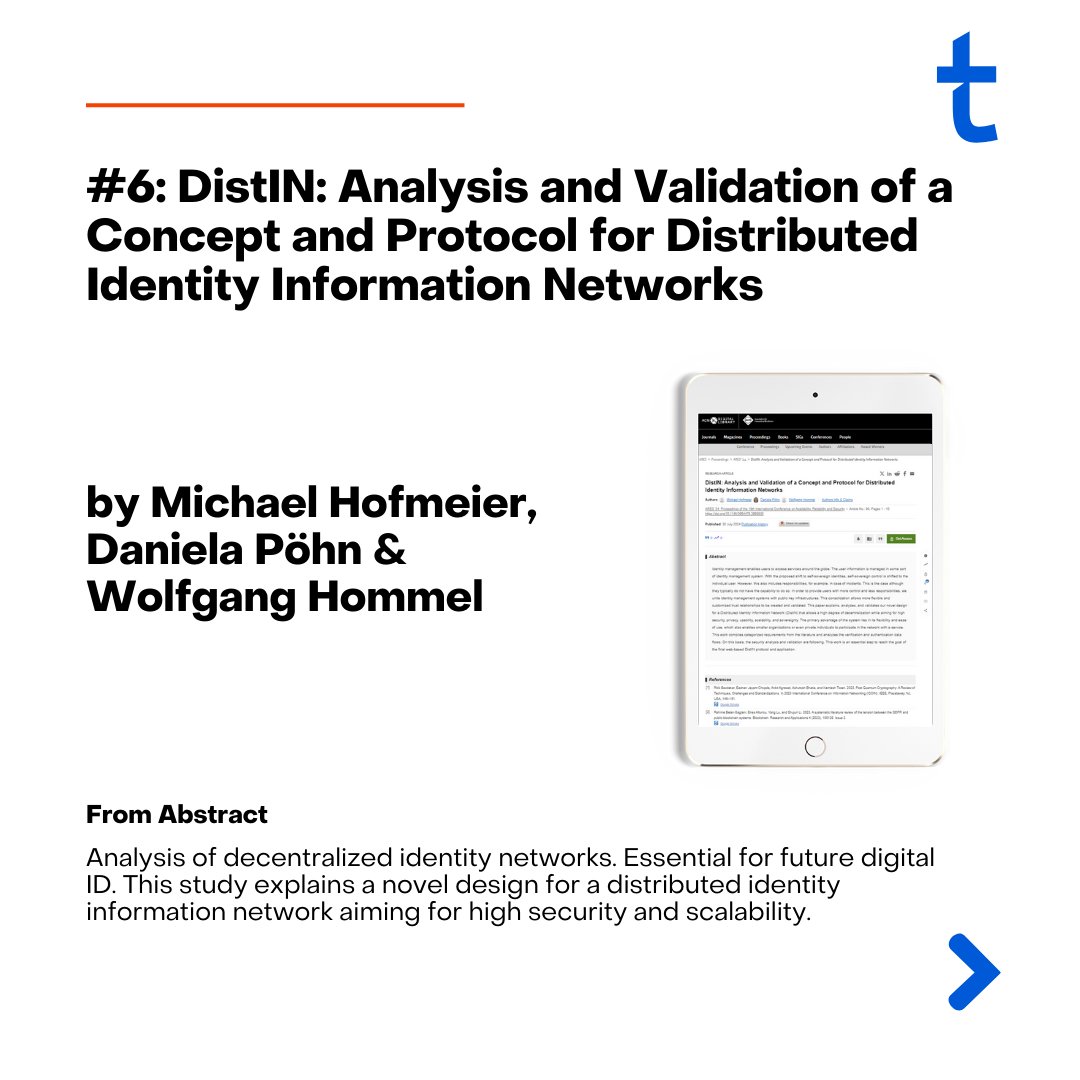 TruvityHQ's tweet image. &quot;DistIN: Analysis and Validation of a Concept and Protocol for Distributed Identity Information Networks&quot; 🌐

by Michael Hofmeier, Daniela Pöhn, and Wolfgang Hommel.

#DistributedIdentity #IdentityManagement

@danielapoehn

[7/8]