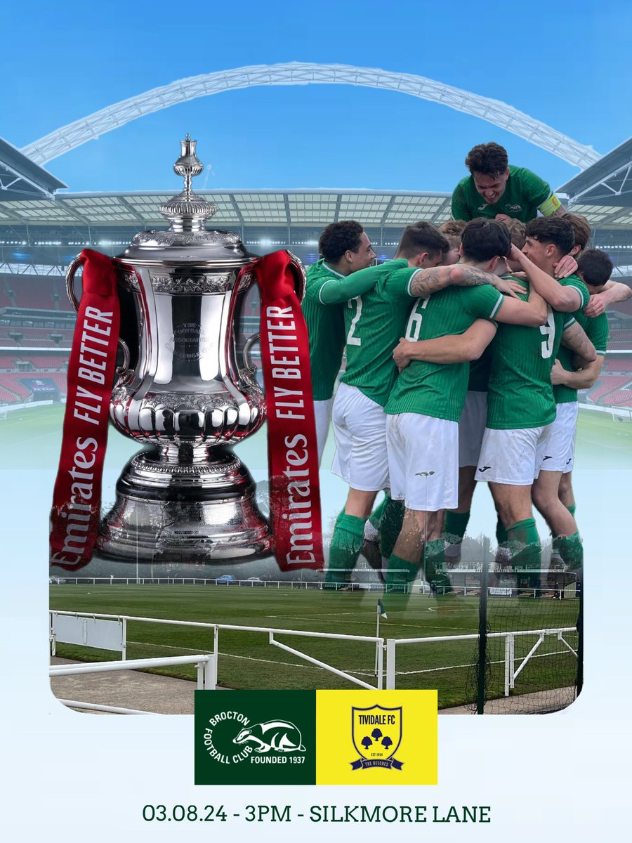 <a href="/EmiratesFACup/">Emirates FA Cup</a> action returns to Silkmore Lane tomorrow, with The Badgers returning to the competition for the first time in 7 years. 

<a href="/TiviFCofficial/">Tividale FC 💛💙</a> are the visitors with a 3PM KO.

Come down and get behind the lads for the first game of the 2024/25 campaign #GreenArmy 🦡