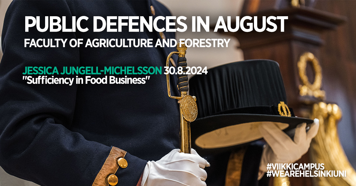 Faculty of Agriculture and Forestry (@agriforhelsinki) on Twitter photo Onnea tiedekuntamme elokuun väittelijälle! 🌹
Katso kaikki väitökset <a href="/helsinkiuni/">University of Helsinki</a> tapahtumakalenterista: helsinki.fi/fi/ajankohtais…
#mmtdk #väitös #WeAreHelsinkiUni #viikinkampus Onnea tiedekuntamme elokuun väittelijälle! 🌹
Katso kaikki väitökset <a href="/helsinkiuni/">University of Helsinki</a> tapahtumakalenterista: helsinki.fi/fi/ajankohtais…
#mmtdk #väitös #WeAreHelsinkiUni #viikinkampus