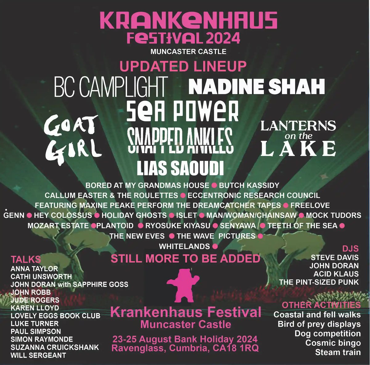 Another festival to add to our August Bank Holiday Bonanza. Glastonferret. Preston on Thurs Aug 22. Then a Headline show in Huddersfield on Fri 23. Future Now Fest in on Sat 24 and then up to <a href="/Krankenhausfest/">Krankenhaus Festival - a magical micro-festival</a> for the Eggs Book Club on Sun 25. In the meantime back to drinking mead