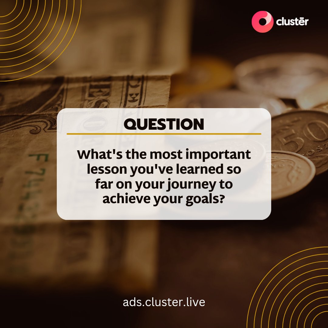 clusterliveapp's tweet image. What's the most important lesson you've learned so far on your journey to achieve your goals?
Kindly provide us with your answer  in the comments section 
#Tgif #Cluster #Clusterlive #ParisOlympics2024 #Friday