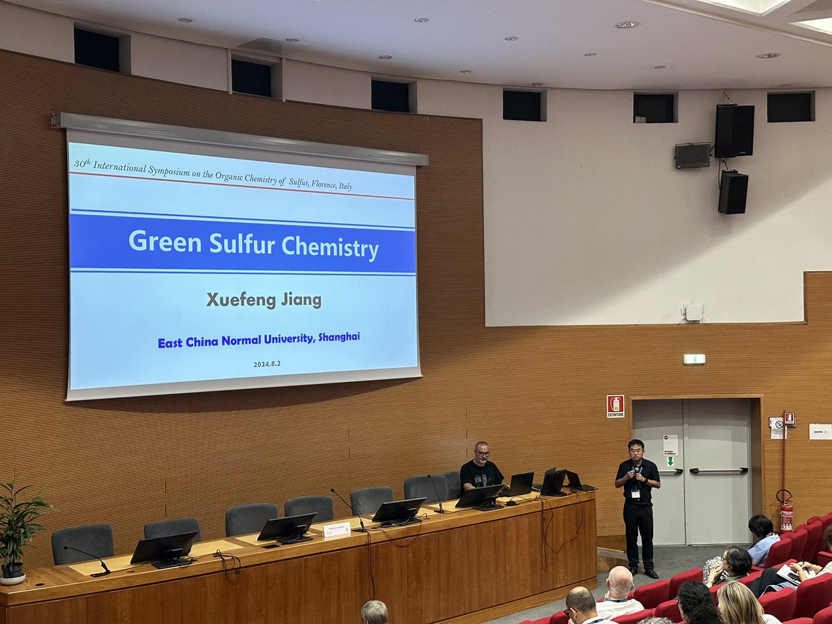 isocs30's tweet image. The morning continues with another invited lecture by Xuefeng Jiang reporting the transformation of inorganic sulfur-containing salts in several pharmaceutically relevant sulfurated compounds
#ISOCS30