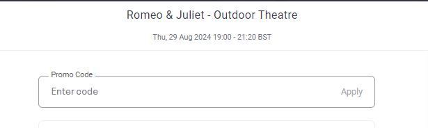 Each Tues until 29th we're giving away 2 free Romeo &amp; Juliet tickets 

1. Go to buff.ly/3WUT9Md 
2. Add your quiz answer in the promo box 
3. Pick 2 tickets (if you're quickest to enter the answer, your total will be zero)
4. Register your details

1st question Tuesday!