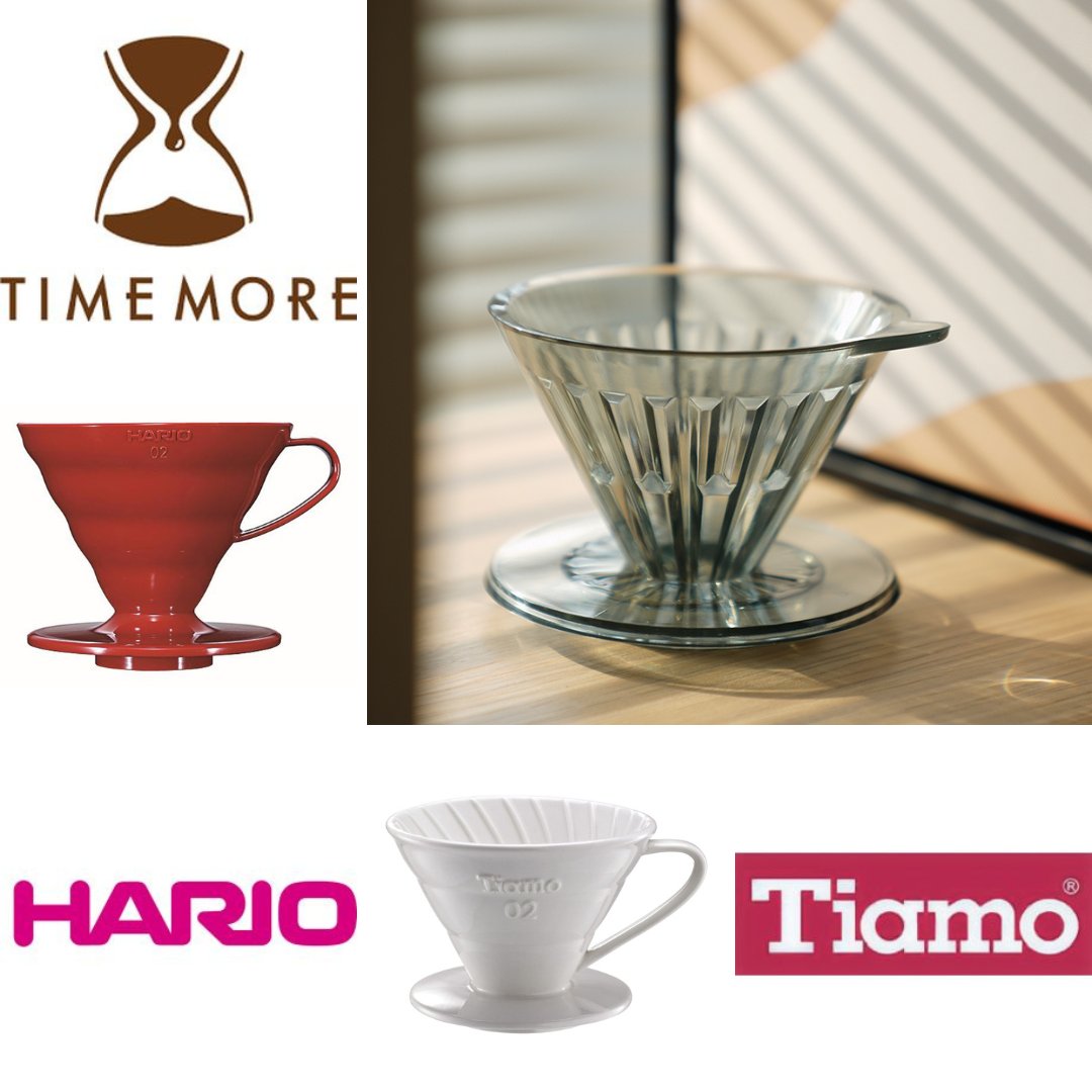 Extract the rich, complex flavours of your favourite coffee beans at home with cone-shaped coffee drippers. 

Jaguar's range includes options from barista favourite brands Timemore and Tiamo, as well as the world-renowned Hario V60 in multiple colours and materials: