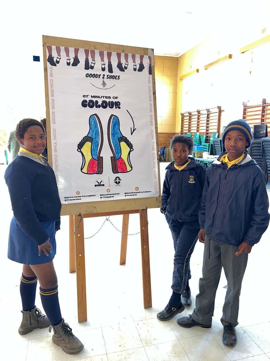 _ThePanel's tweet image. We went to visit the pupils of Rekgonne Primary school this week and celebrated 67 minutes in colour. 👨🏽‍🎨🎨🖌️