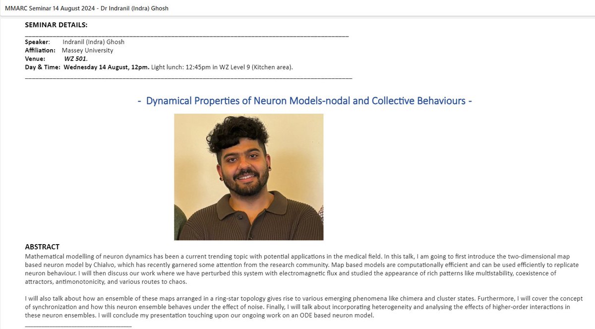 Mathematical Modelling and Analytics Research Centre (mmarc.aut.ac.nz) <a href="/AUTuni/">AUT University</a> 

We are pleased to invite you to our next Seminar on Wednesday 14 August from 12pm, in WZ501.  In this occasion we have Indranil Ghosh (<a href="/indraghosh314/">Indra</a>), from Massey University (<a href="/MasseyUni/">Massey University</a>)