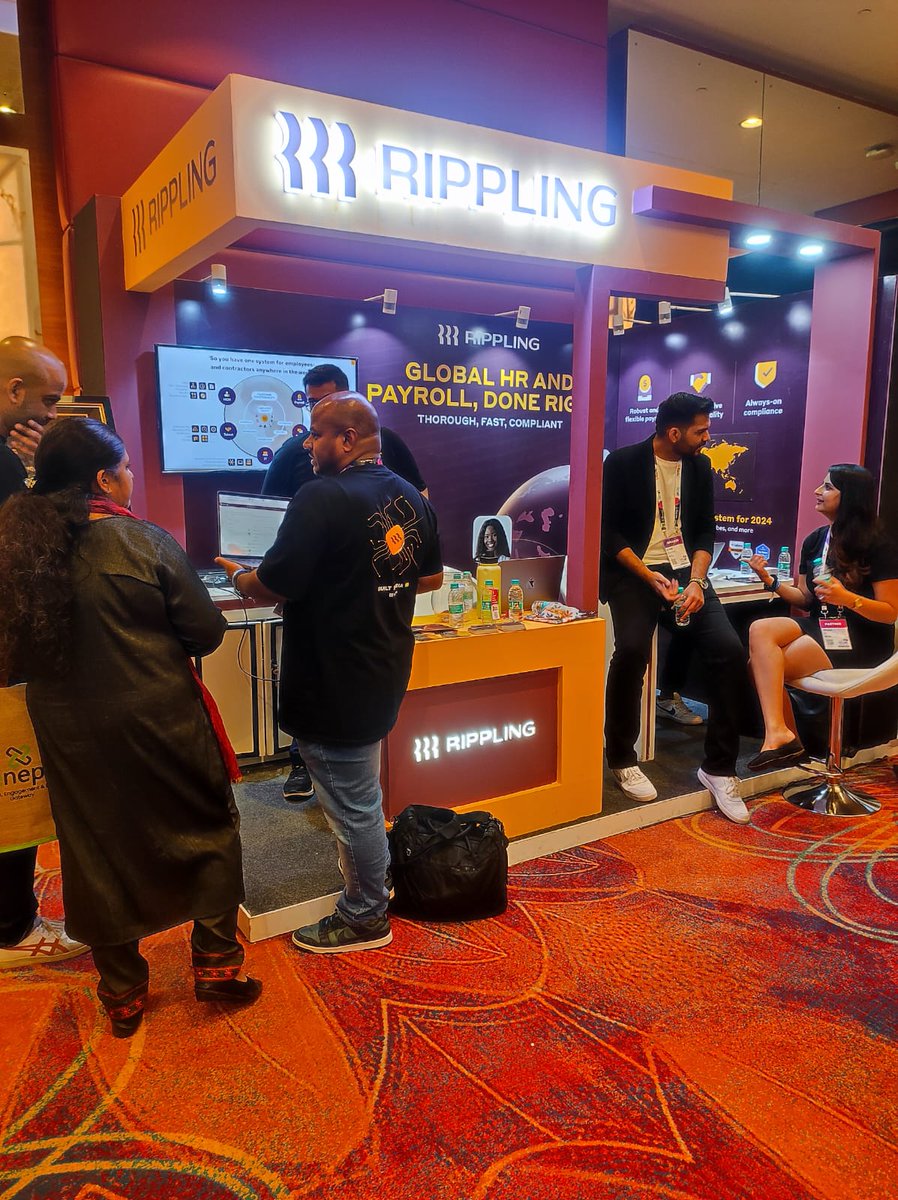 PeopleMatters2's tweet photo. Head to the @Rippling booth at #TechHRIN! Their experts are ready to share insights, tips, and real-world solutions. Don't miss this chance to revolutionize your hiring and management game! https://t.co/Mc6JaaaqjF