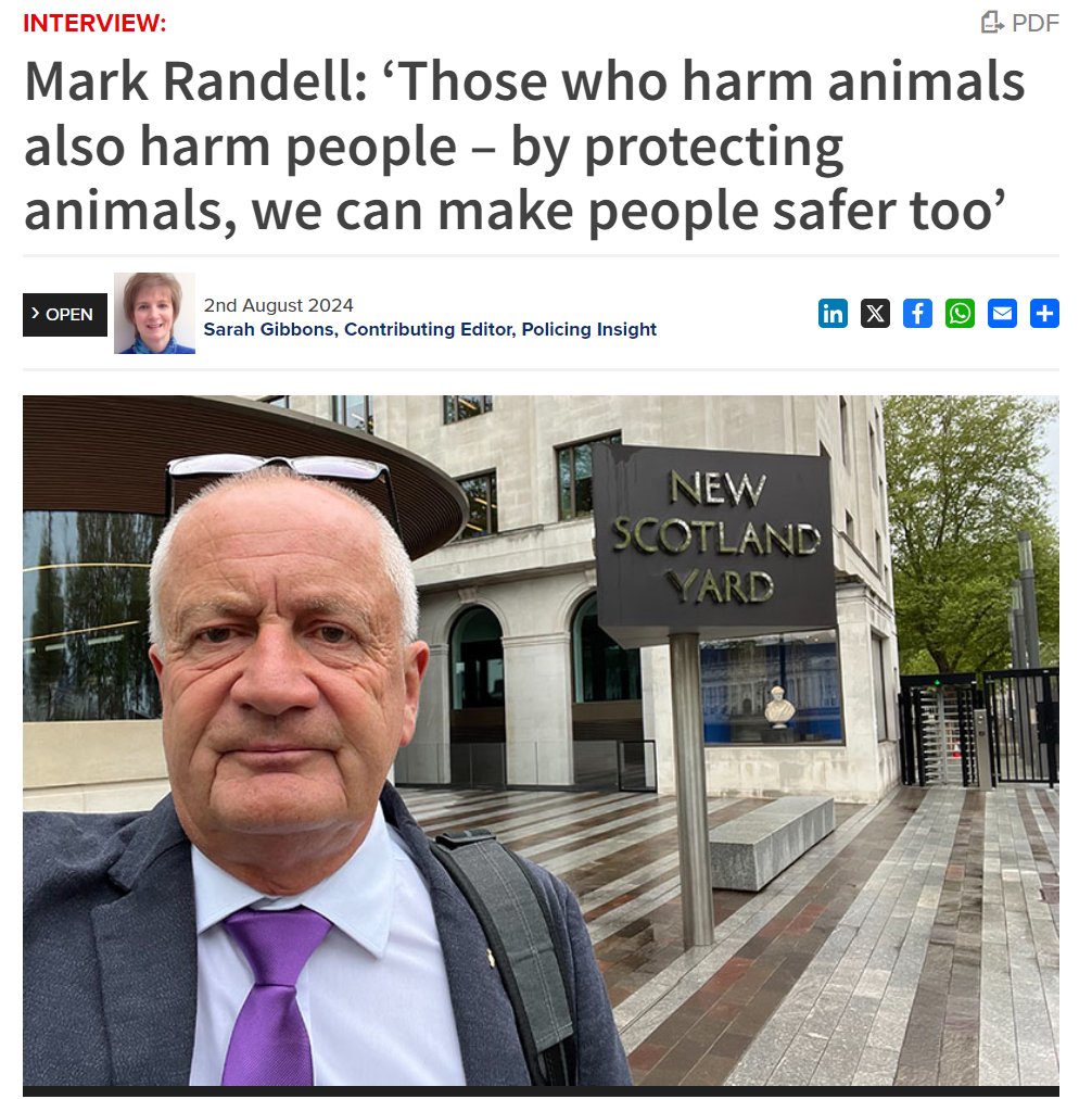 A new campaign by the Naturewatch Foundation is highlighting the link between those who abuse animals and their use of violence against people; former detective inspector Mark Randell, the charity’s Campaign Manager, spoke to Policing Insight’s Sarah Gibbons about the need for