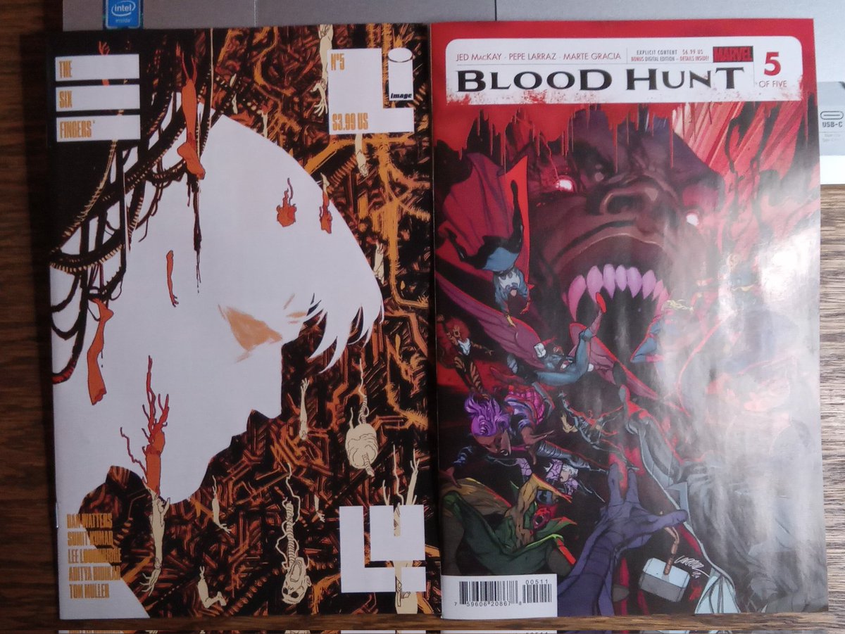 GodsGodNoGods's tweet photo. Today's #NCBD #LCSHaul! 

#BloodHunt #5 by @jedmackay @PepeLarraz 

#TheSixFingers #5 by @DanPGWatters 

#AbsolutePower: #TaskForceVII #2-3 by @themightylayman @MaxRaynorArt @spacekicker @MSantucciArt 

1/ https://t.co/X3C4xIJyTZ