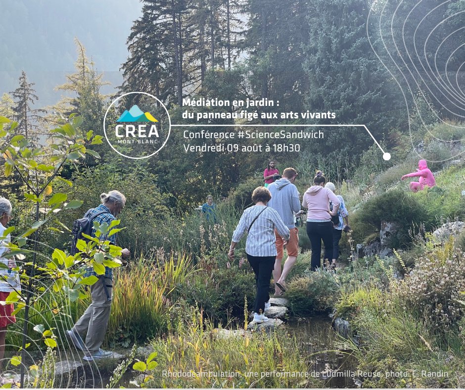 Prochain #ScienceSandwich : vendredi 9 août à 18h30 au Jardin des Cimes à #Passy 

🗨️ Médiation en jardin : du panneau figé aux arts vivants 🎭 

avec Lucienne Roh, responsable #communication et #médiation scientifique et culturelle à Flore-Alpe 🇨🇭 

👉 blog.creamontblanc.org/?p=5805