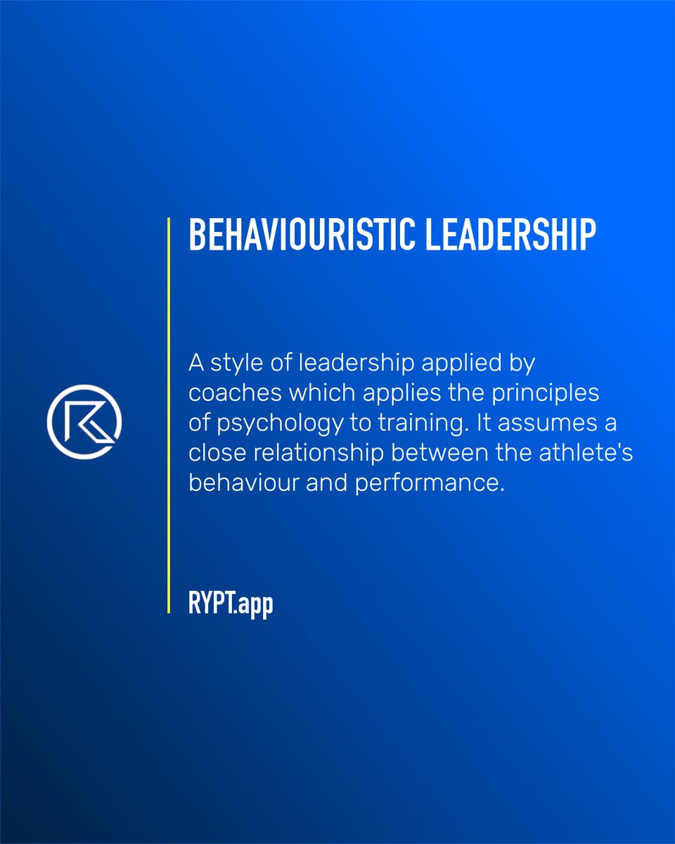 Behaviouristic Leadership 🏆
/
#RYPT #sportstech #coaching #remotecoaching #sportsperformance #performancecoach #sandc #strengthandconditioning #strengthtraining #strengthcoach #sportscience #exercisescience #athleticdevelopment #physicalpreparation