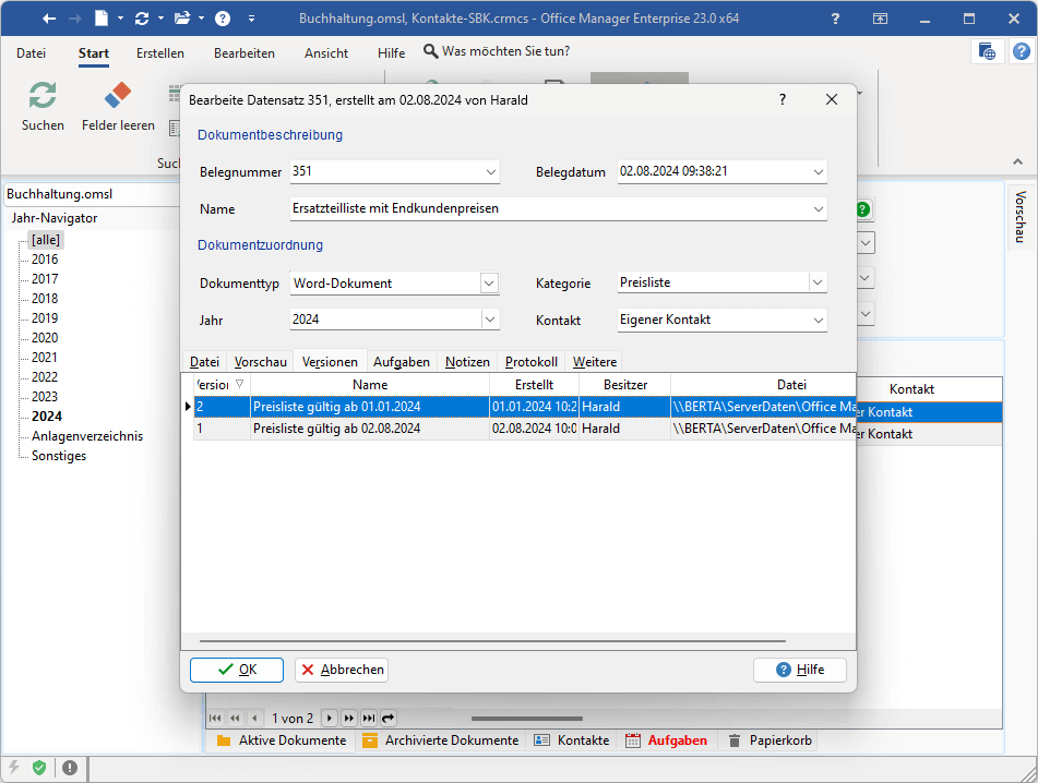 Preislistenänderungen mit Versionsmanagement nachverfolgen blog.officemanager.de/2024/08/dokume…