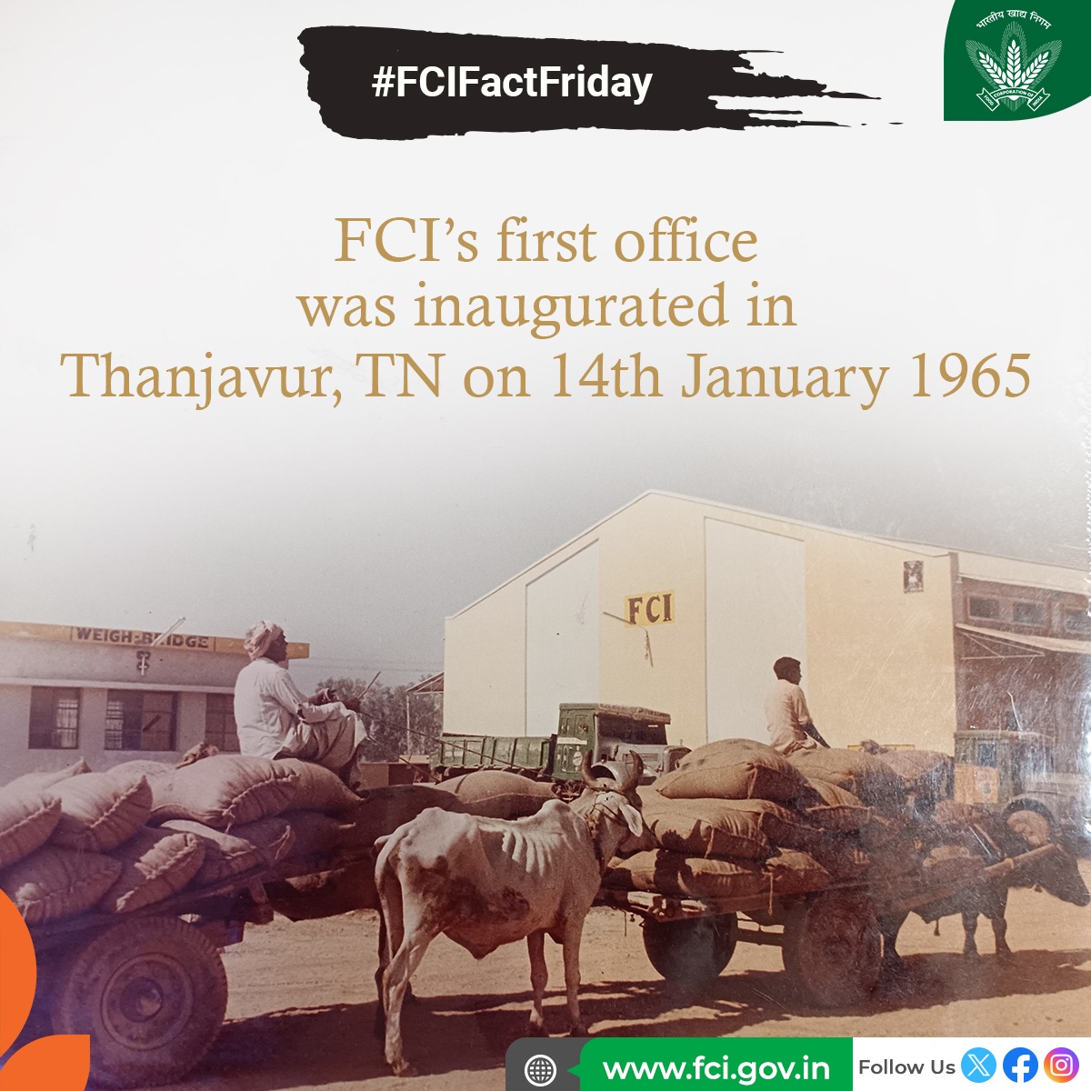 FCI_India's tweet photo. #FCI inaugurated a food #museum in #Thanjavur to commemorate its birthplace in Thanjavur.

#FCIFactFriday #DidYouKnow #InterestingFacts
.
.
.
#Farmer #FoodCorporationofIndia #TamilNadu #Agriculture #FoodSecurity #SafeFood #India #sustainable #Inaugration #TamilNaduMuseum #Fact https://t.co/DJ4biFWMaH