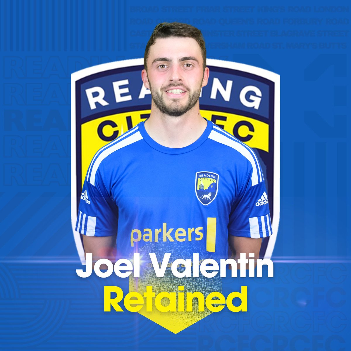 Reading City FC (@readingcityfc) on Twitter photo πͺ We are delighted to announce that we have successfully secured the services of <a href="/jkvalentin5/">Joel Valentin</a> for another season at least.
Joel initially signed ahead of the 2022/23 season and his versatility in midfield has, and will continue to give us strength in depth.
We are delighted πͺ We are delighted to announce that we have successfully secured the services of <a href="/jkvalentin5/">Joel Valentin</a> for another season at least.
Joel initially signed ahead of the 2022/23 season and his versatility in midfield has, and will continue to give us strength in depth.
We are delighted