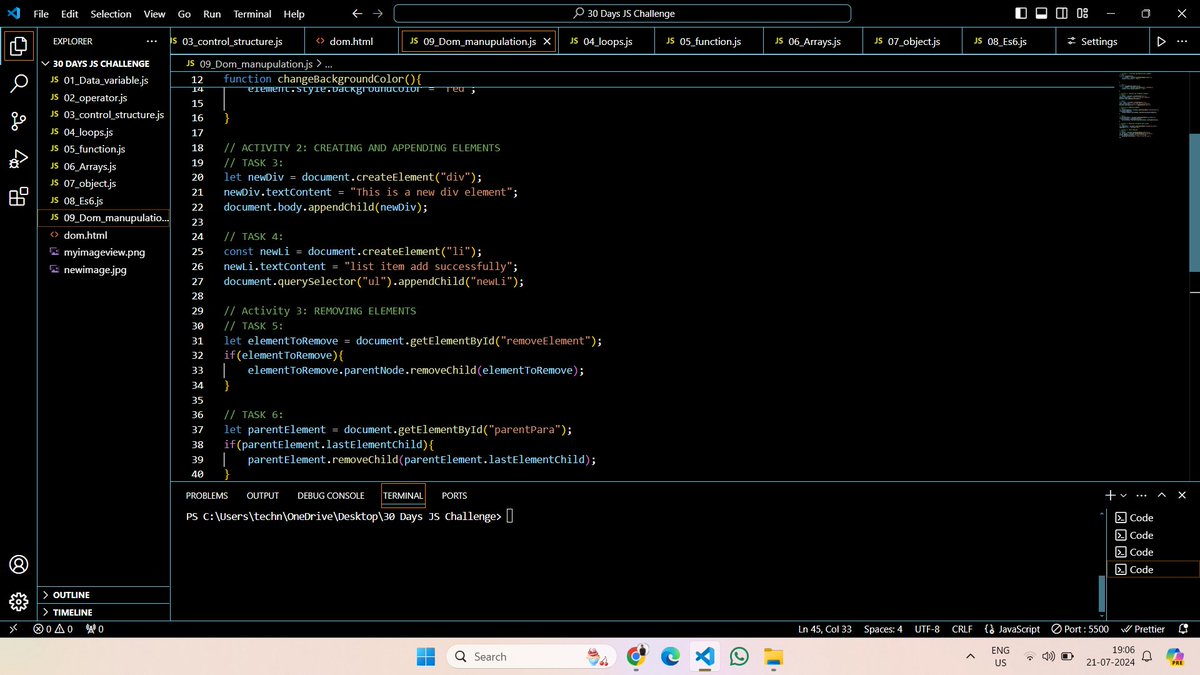 mr_yadav__70's tweet image. 30 Days Javascript Challenge #day9 Completed:
Task Day 9 : DOM MANIPULATION IN JAVASCRIPT
#chaiorcode #javascript #wevdev