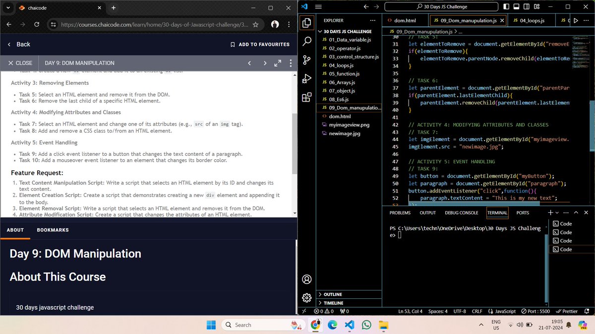 mr_yadav__70's tweet image. 30 Days Javascript Challenge #day9 Completed:
Task Day 9 : DOM MANIPULATION IN JAVASCRIPT
#chaiorcode #javascript #wevdev