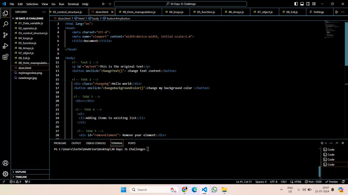 mr_yadav__70's tweet image. 30 Days Javascript Challenge #day9 Completed:
Task Day 9 : DOM MANIPULATION IN JAVASCRIPT
#chaiorcode #javascript #wevdev